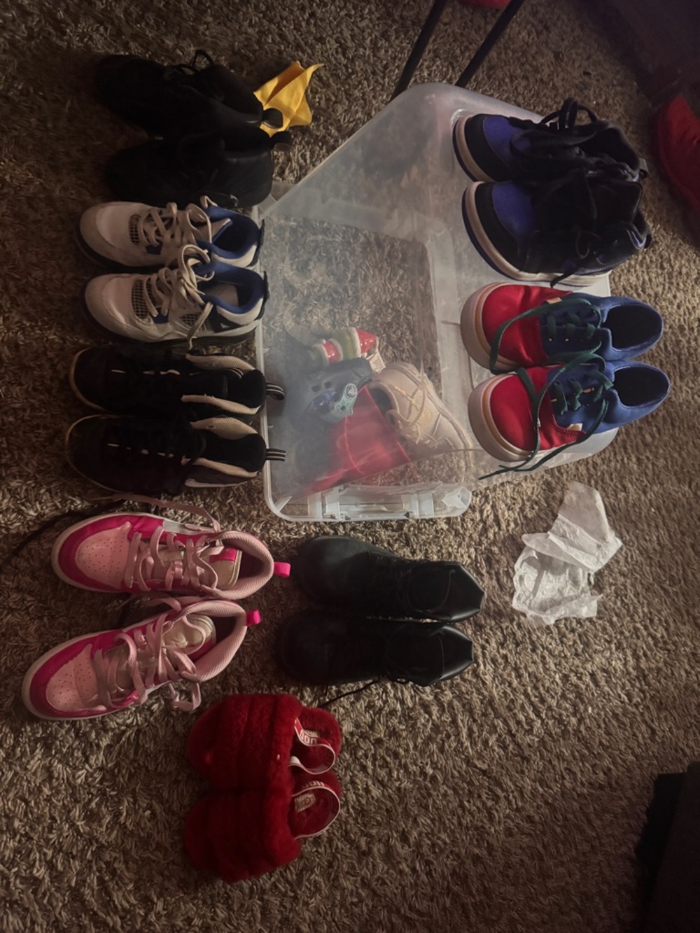 Jordan Kids Sneakers in Black, Red, Blue and Pink